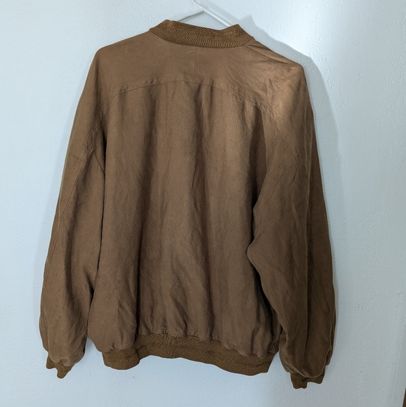 Vintage Andrews Inc Glendora Microfiber Bomber Jacket Size Large Golden Brown - Picture 7 of 9